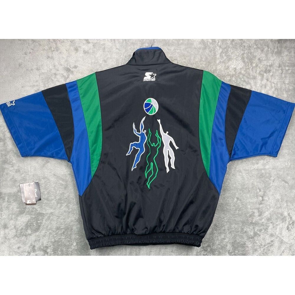 NWT Starter Men's Full Zip Jacket Size Large Short Sleeve Sprite NBA Warm Up VTG - Picture 9 of 10